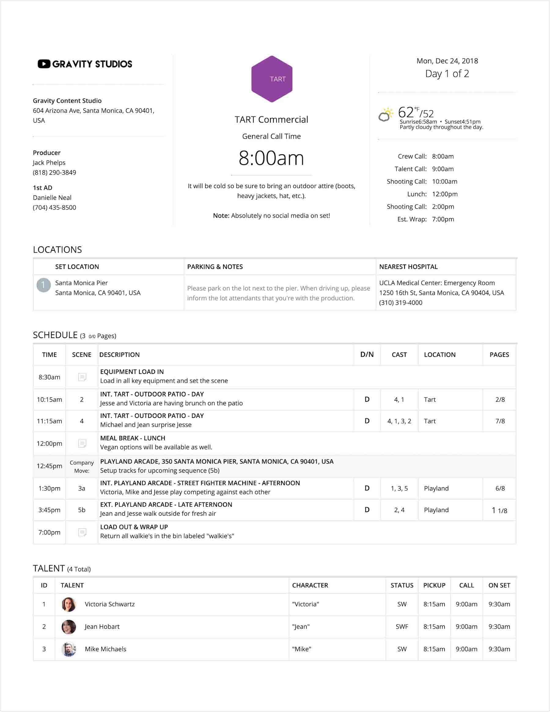 How to Make a Call Sheet Online with StudioBinder Call Sheet Software - 0
