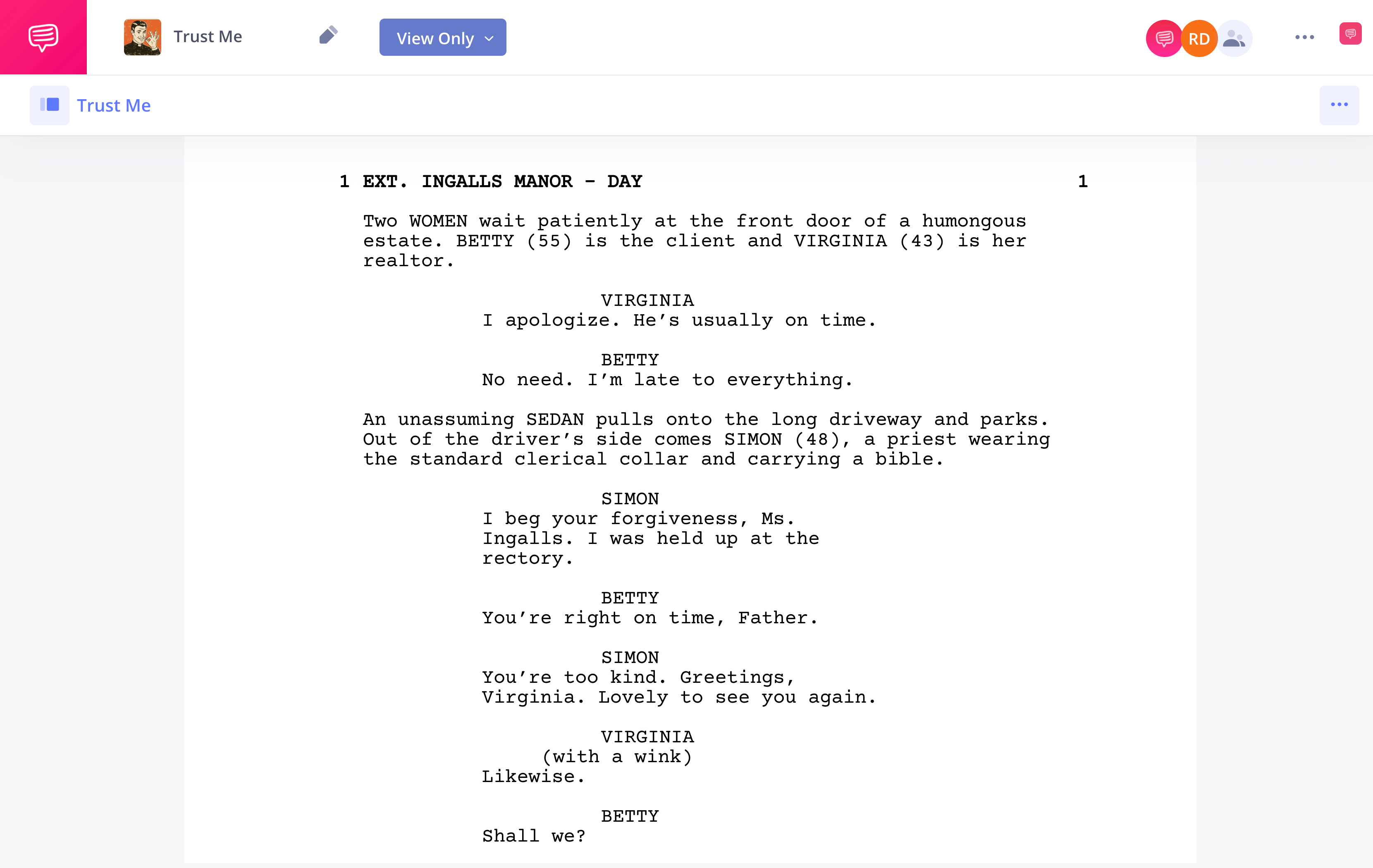 How to Write a Screenplay Full Screenplay Example StudioBinder Screenwriting Software