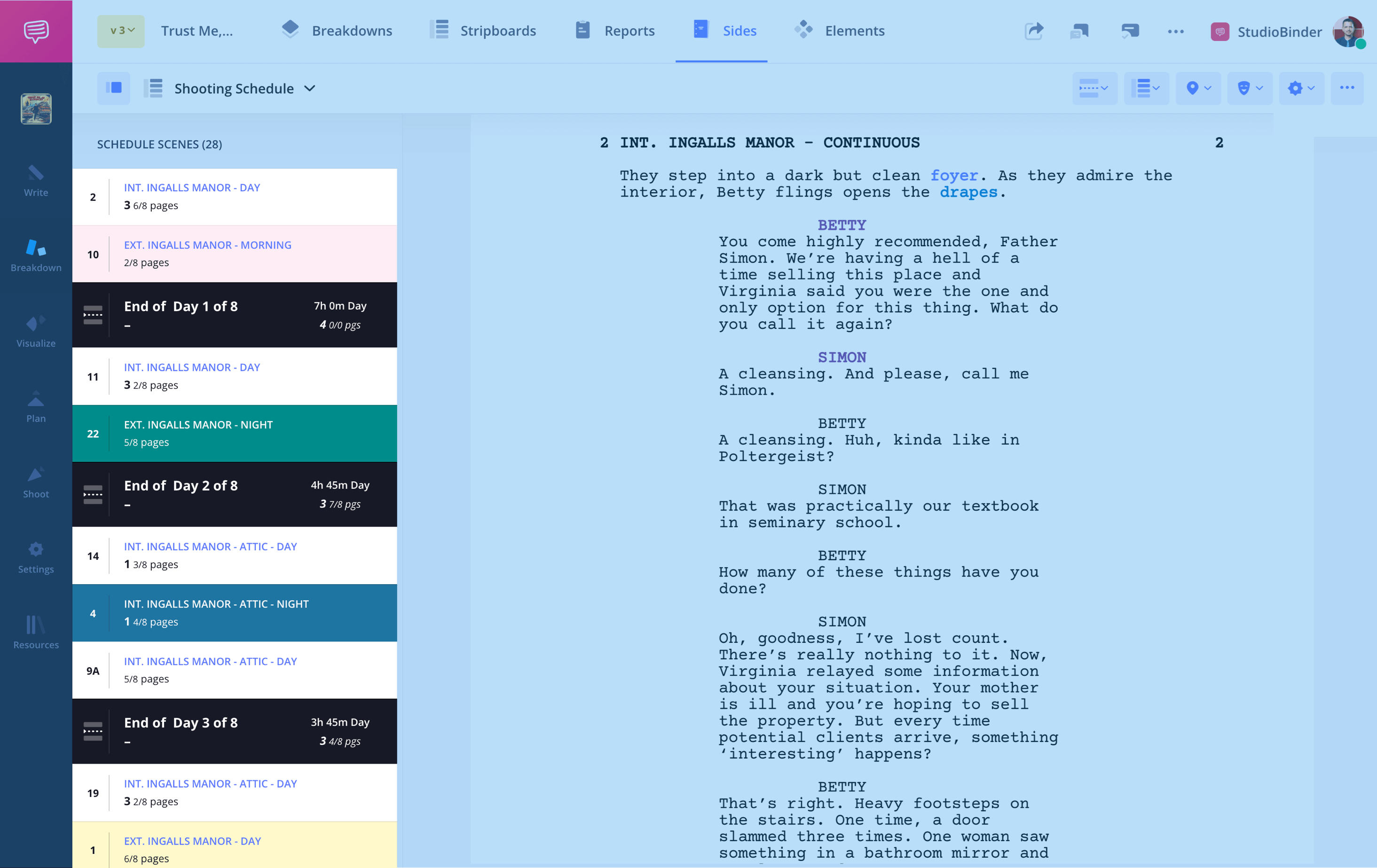 How to Make Script Sides - Choose the Scenes of your screenplay
