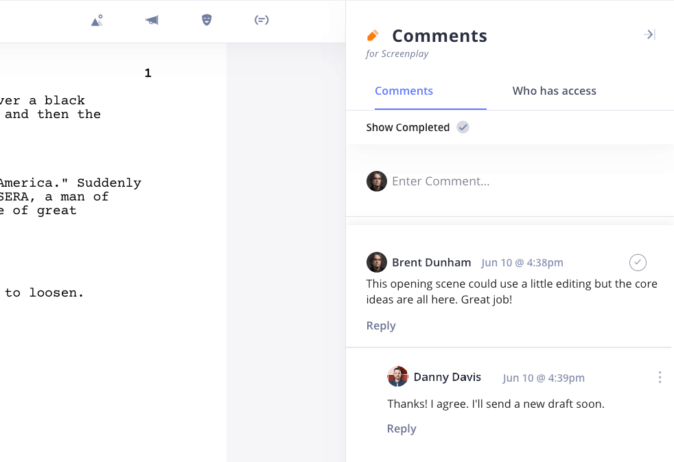 How to Write a Screenplay - Comments Feature in StudioBinder