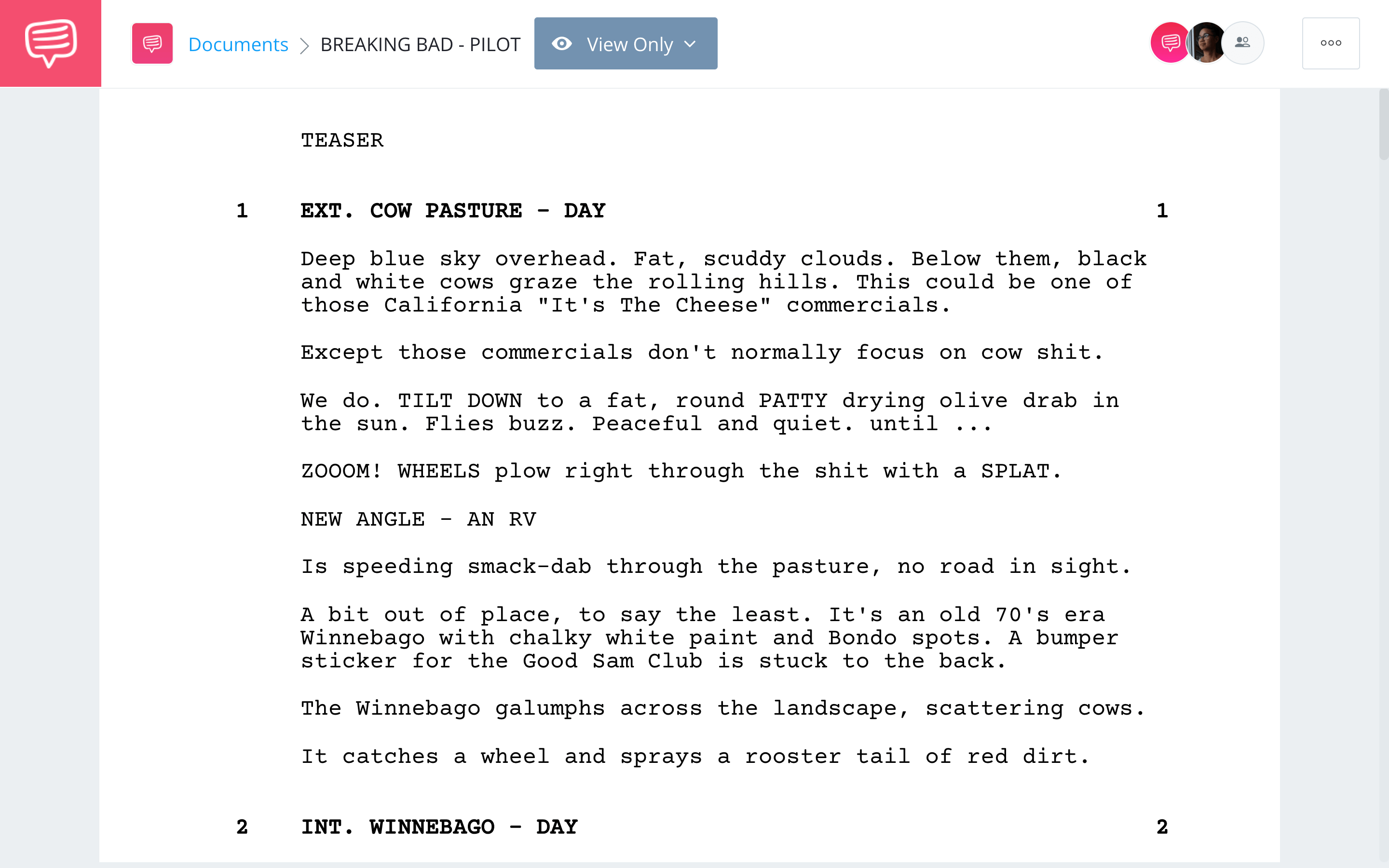 TV Script Format Breaking Bad x Full Script PDF Download StudioBinder Screenwriting Software