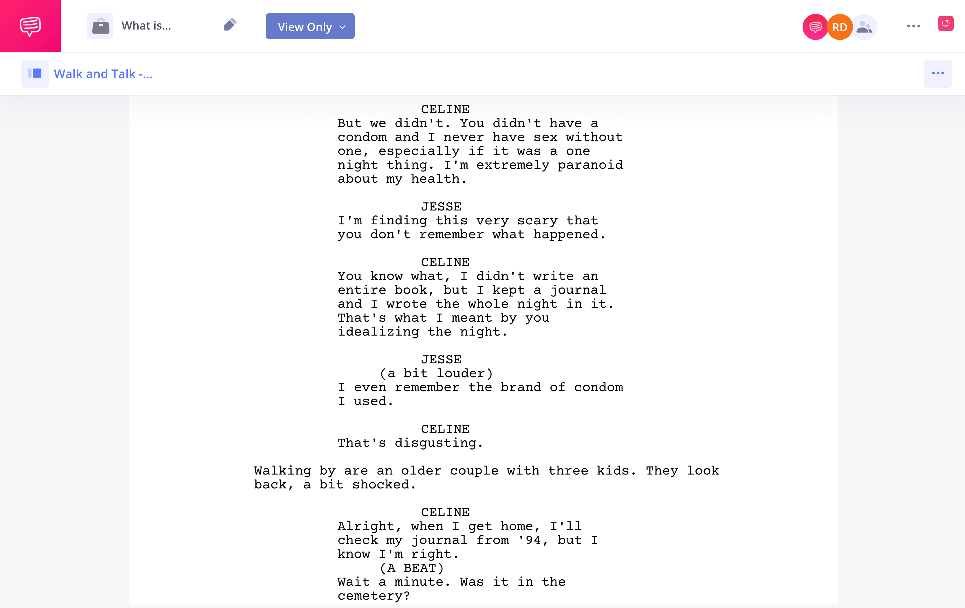 What is Walk and Talk Write Out Action Before Sunset Script StudioBinder Screenwriting Software